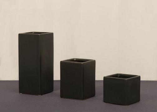 Black Square Ceramic Vase Set